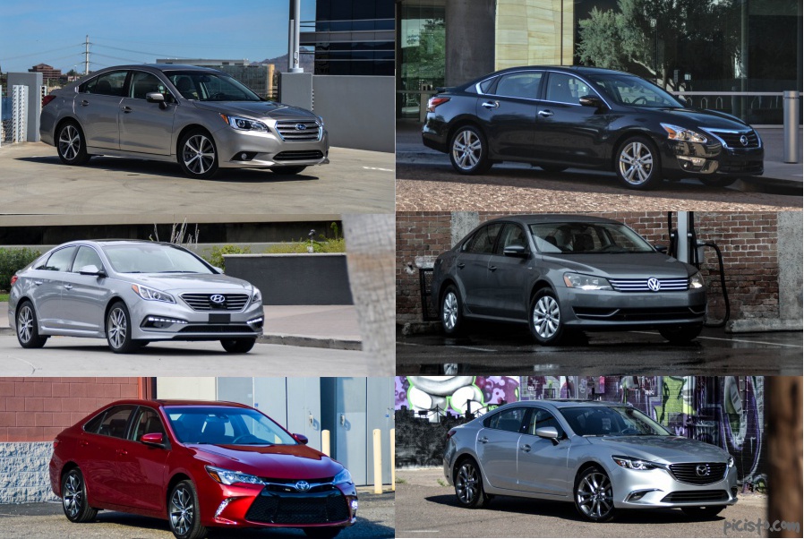 Comparison: Mazda 6 vs. Nissan Altima vs. Volkswagen Passat vs. Toyota Camry vs. Subaru Legacy vs. Hyundai Sonata